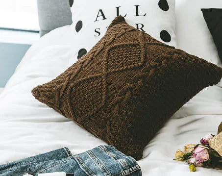 Pillow Cover, 18x18", Soft Knitted Design, 1-pc