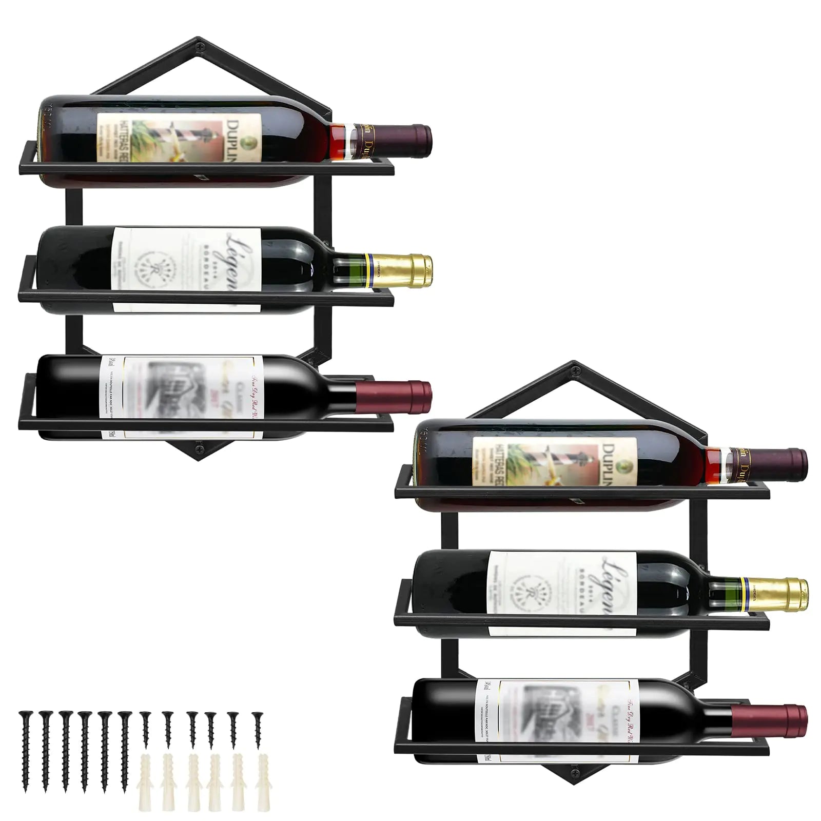 Wall-Mount Wine Rack 2-pieces