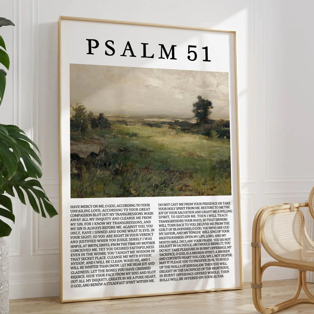 Psalm 51 Wall Art Create in Me a Clean Heart 16 x 24 inch