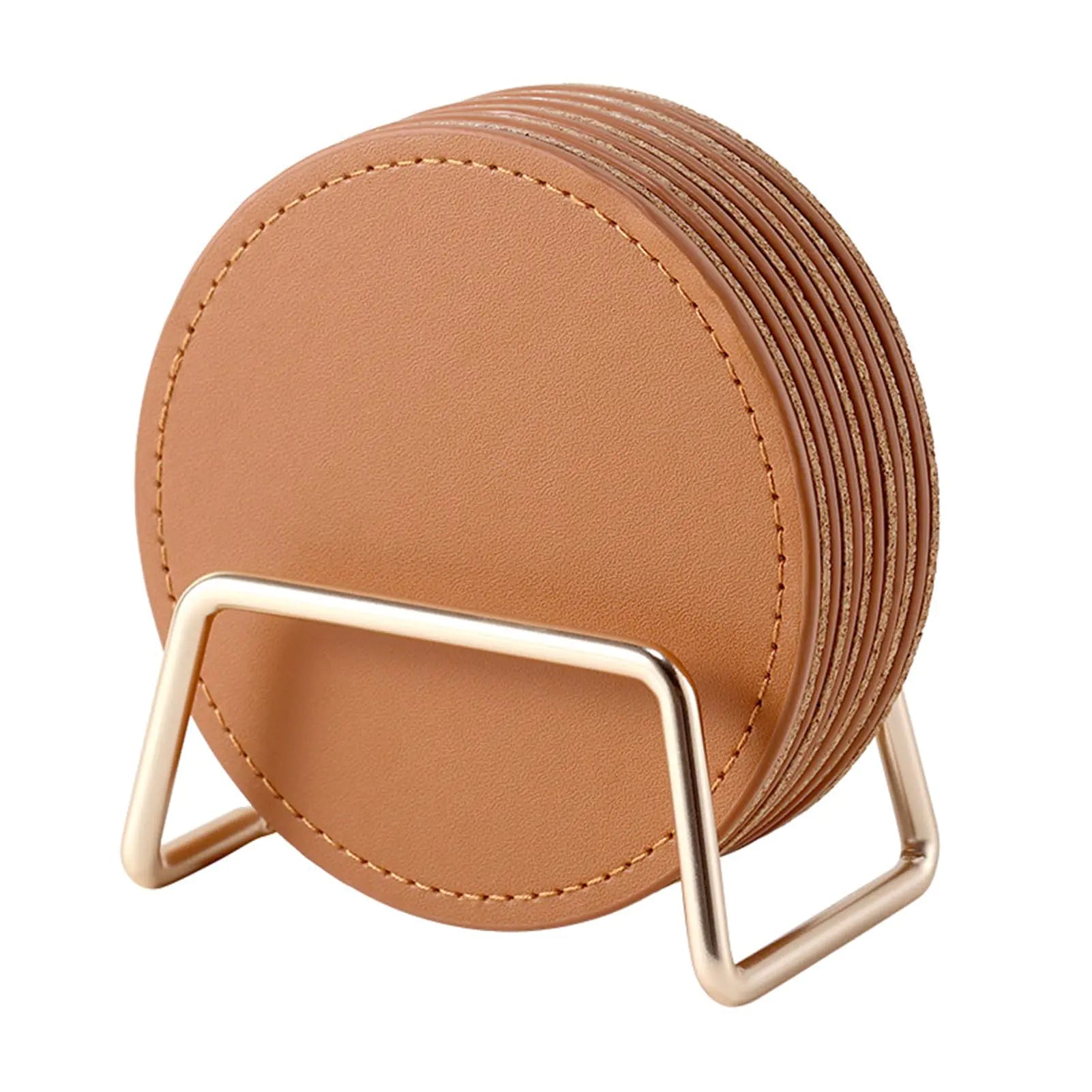 Lake Of Fire Coasters Set of 6 with Holder3.9 Inches Coasters for Drinks Suitable for Kinds of Cups Table Home Decor (Brown)