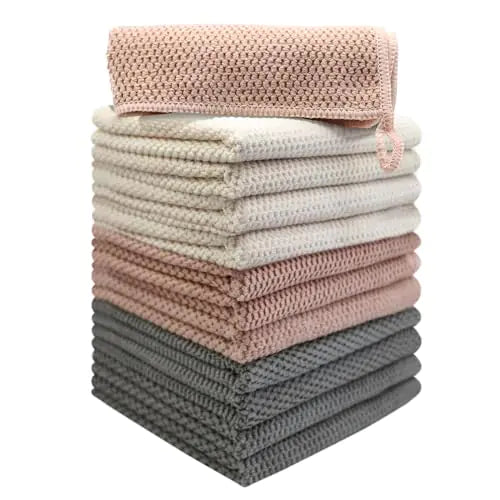 12-Pack Microfiber Waffle-Weave Dish Cloths