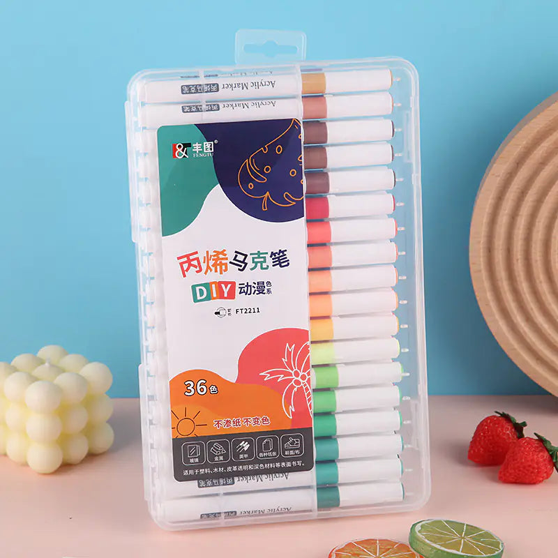 Double-Head Water-Based Markers for Students (24/48 Colors)