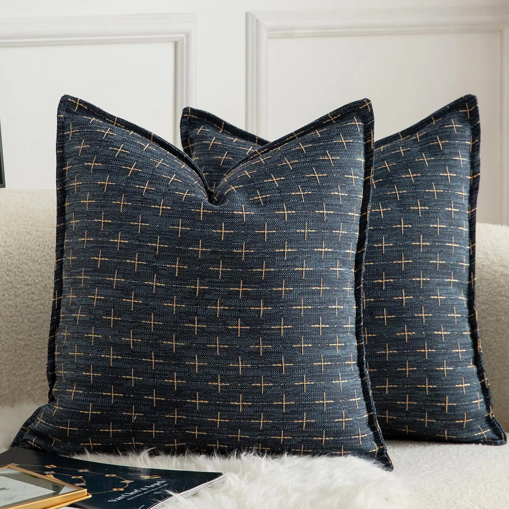 DualSet Burlap Textured Pillow Covers 18x18