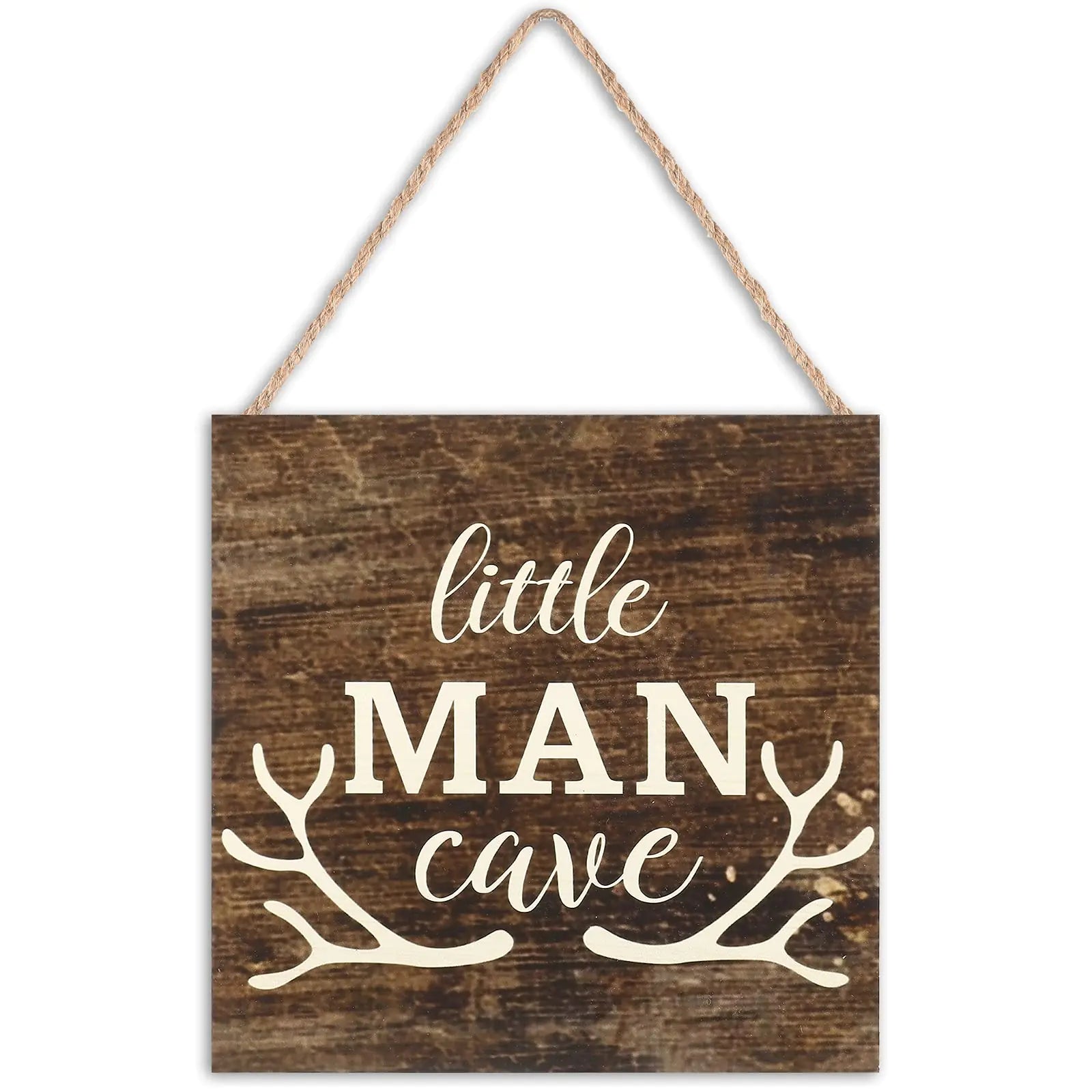 Rustic Little Man Cave Antler Sign