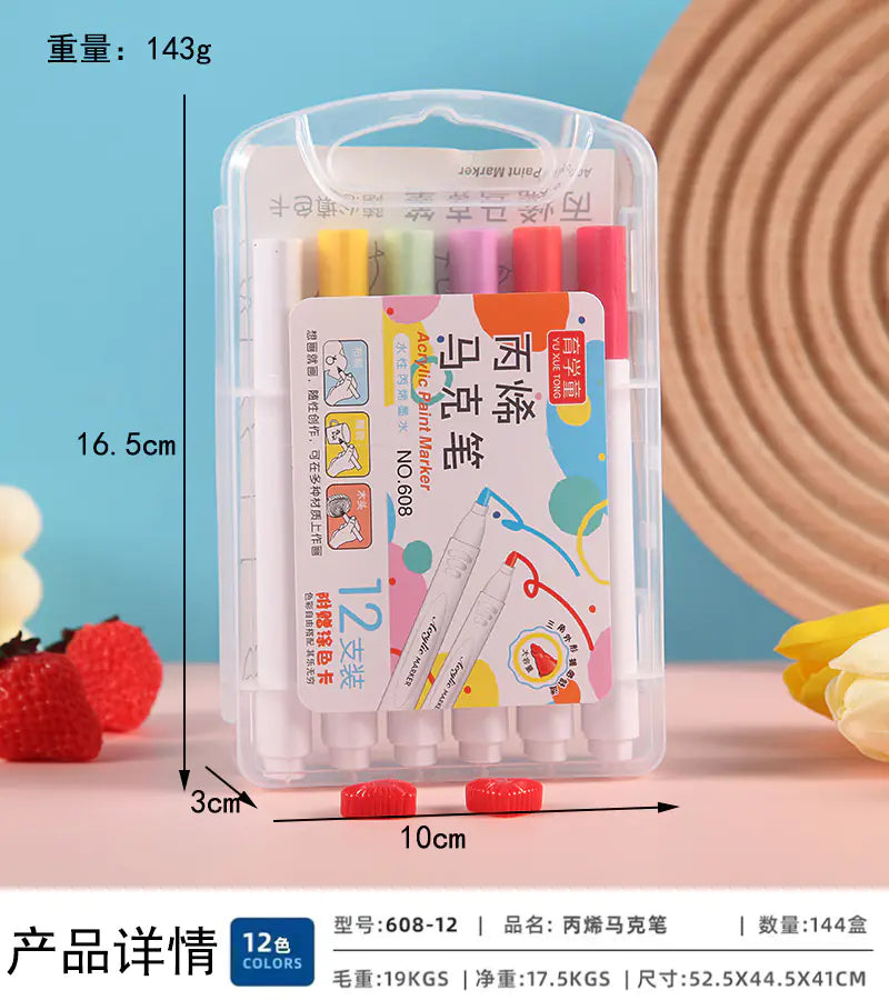 Double-Head Water-Based Markers for Students (24/48 Colors)