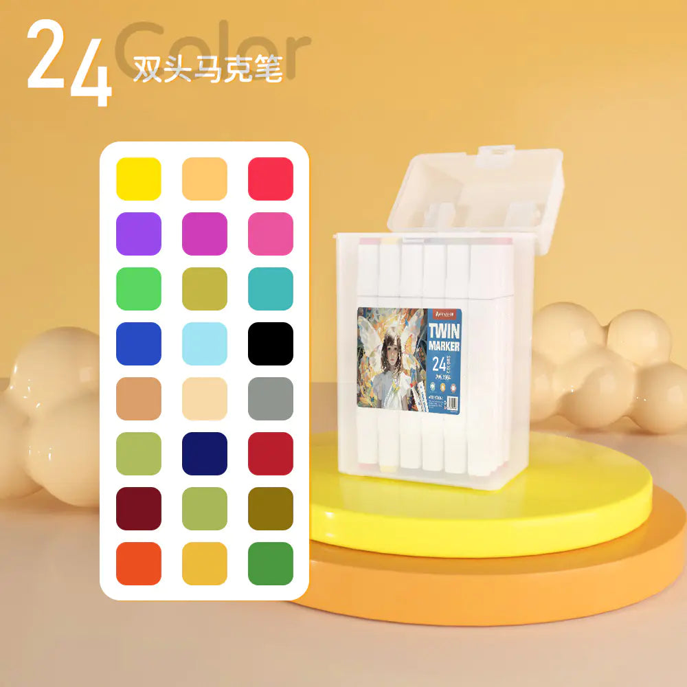 24-Color Dual-Head Markers Set