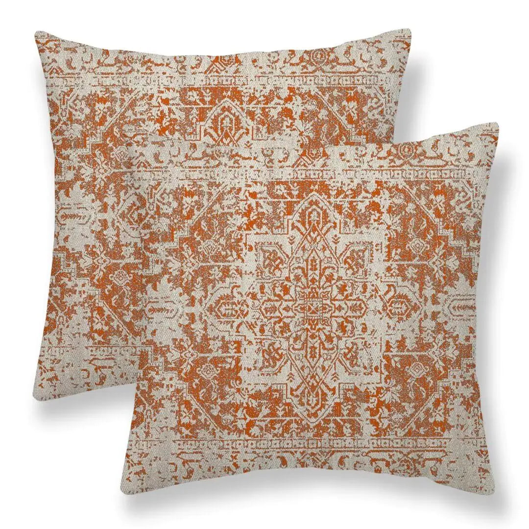 Boho Burnt Orange Pillow Covers 20x20 Set of 2