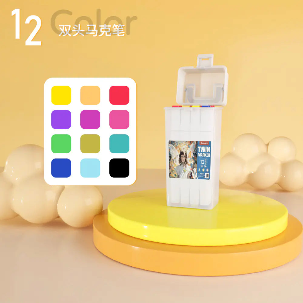 24-Color Dual-Head Markers Set