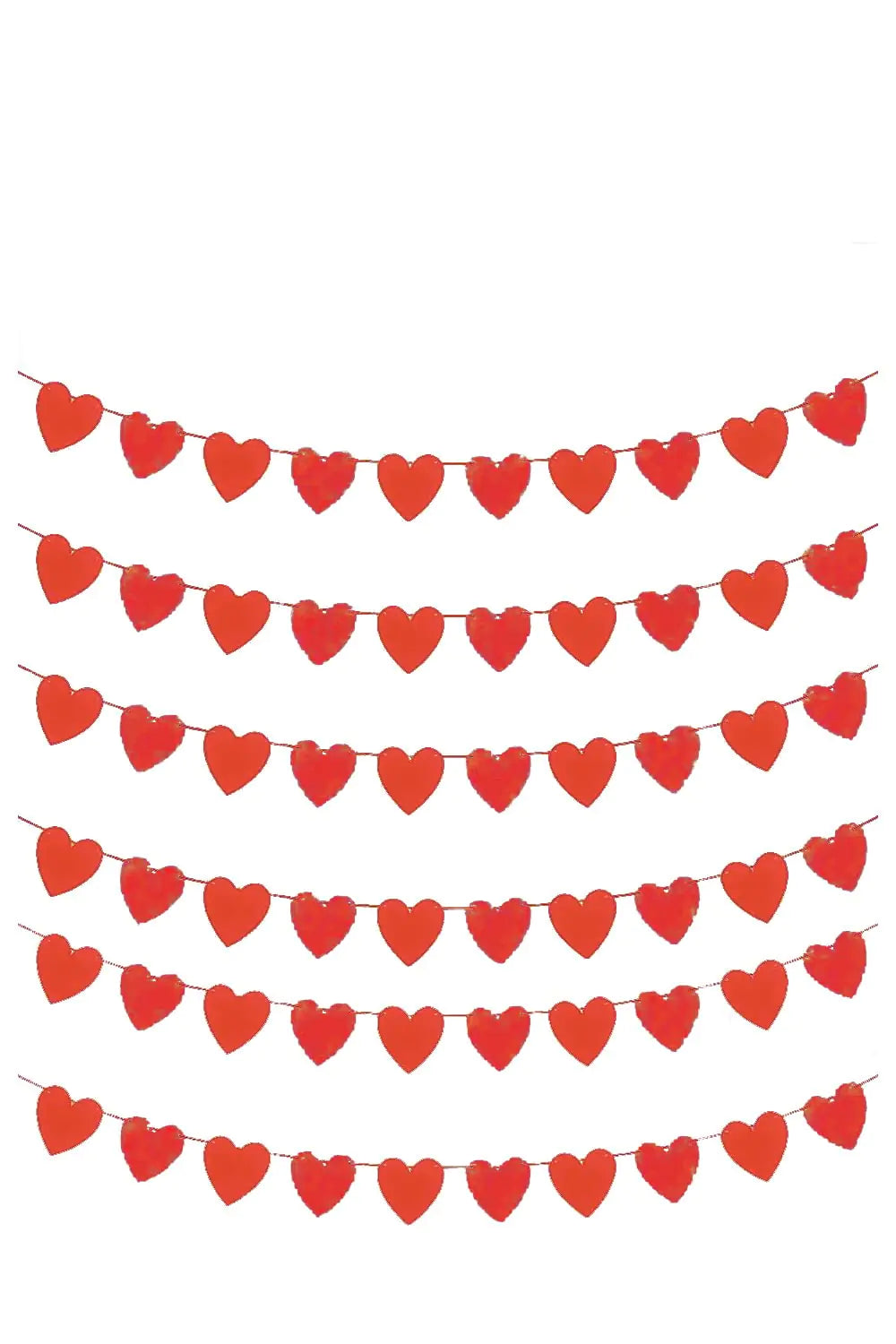 Pre-Strung Red Felt Heart Garland for Celebrations