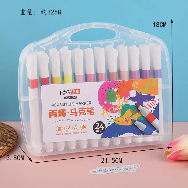 Double-Head Water-Based Markers for Students (24/48 Colors)