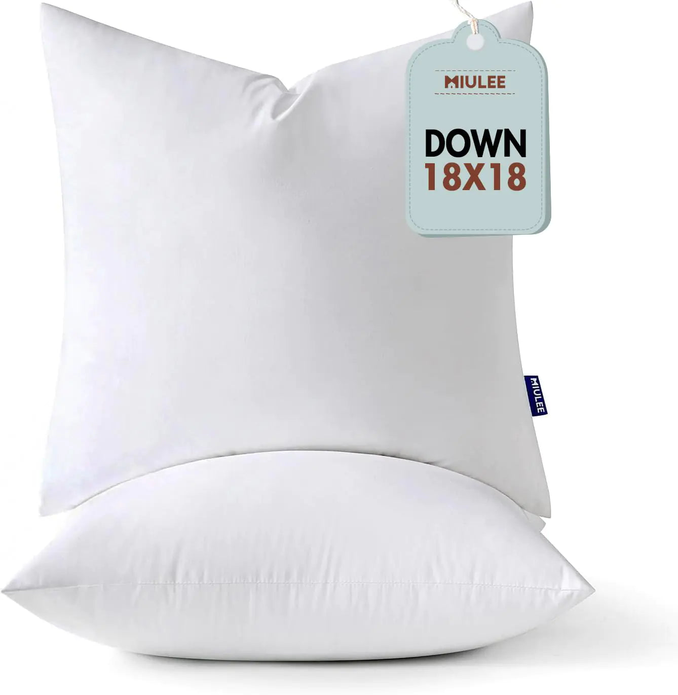 MIULEE Luxe 18x18 Plush Pillow Inserts, Set of 2