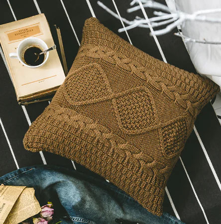 Pillow Cover, 18x18", Soft Knitted Design, 1-pc