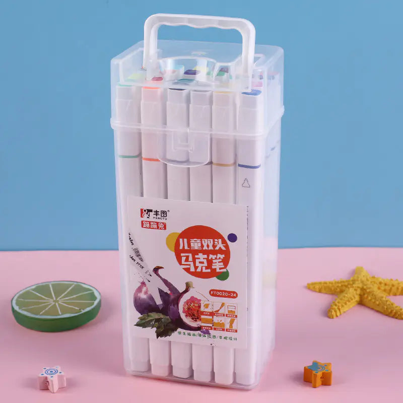 Double-Head Water-Based Markers for Students (24/48 Colors)