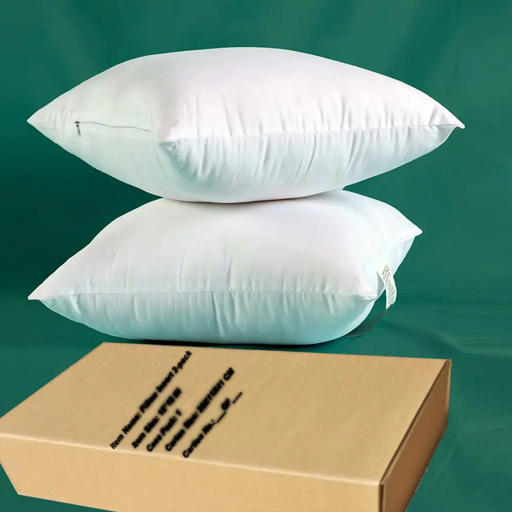 PlushComfort 2-Pack Cotton Throw Pillow Inserts 12x20