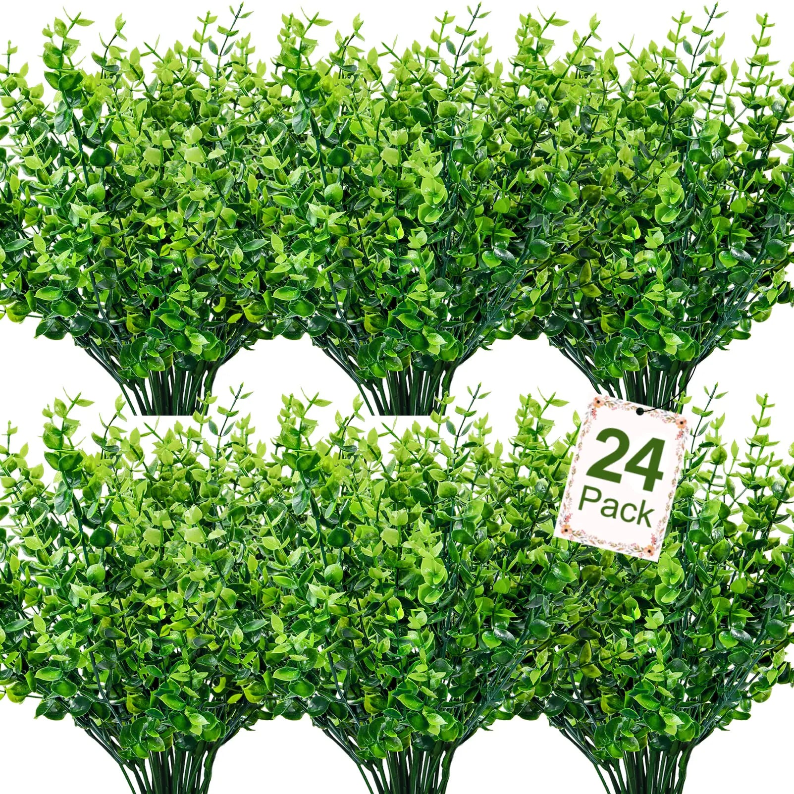 24-Pack UV-Resistant Faux Greenery Stems