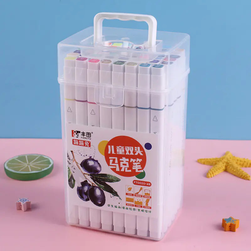 Double-Head Water-Based Markers for Students (24/48 Colors)