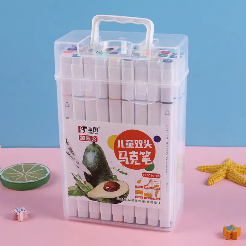 Double-Head Water-Based Markers for Students (24/48 Colors)