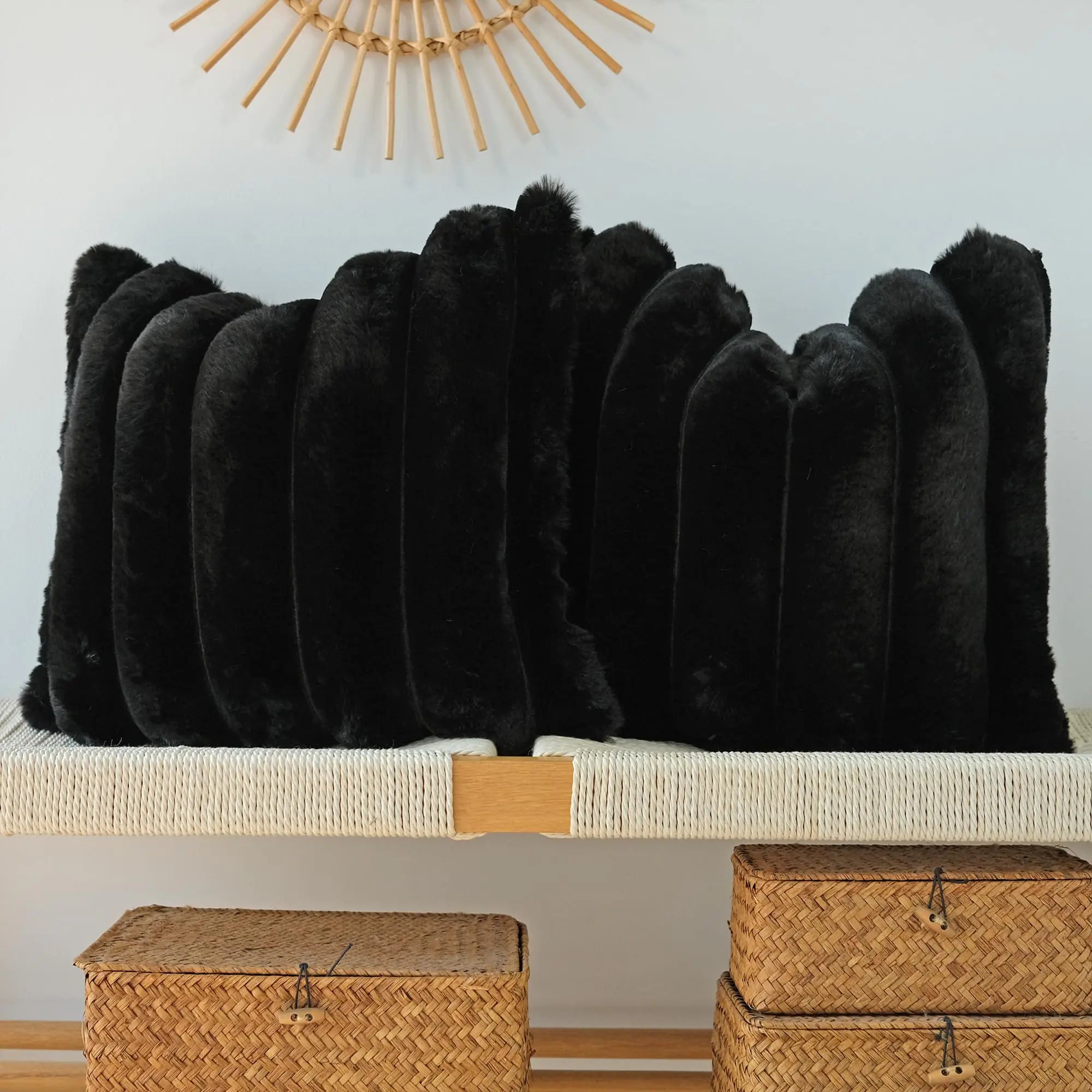 JOJUSIS 2-Pack Soft Faux Fur Throw Pillow Covers 18x18
