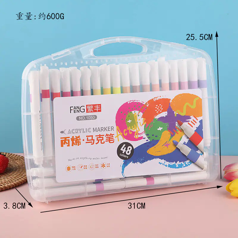 Double-Head Water-Based Markers for Students (24/48 Colors)