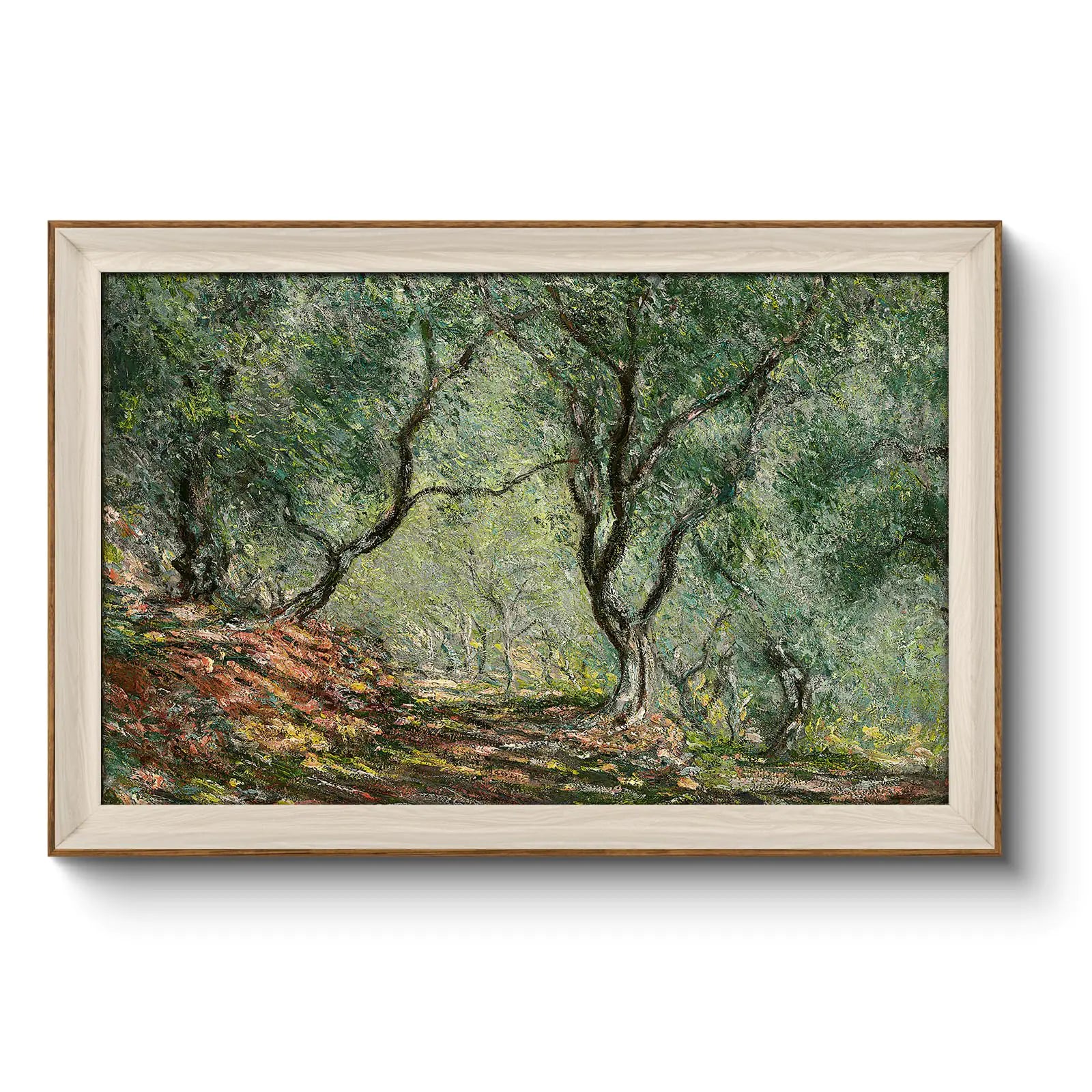 VIYYIEA Framed Canvas Wall Art Trees Landscape Wall Art for Living Room Vintage Natural Oil Painting Picture Beautiful Scenery Home Decor Bathroom Wall Decor -【Olive Trees】-(24"x36")