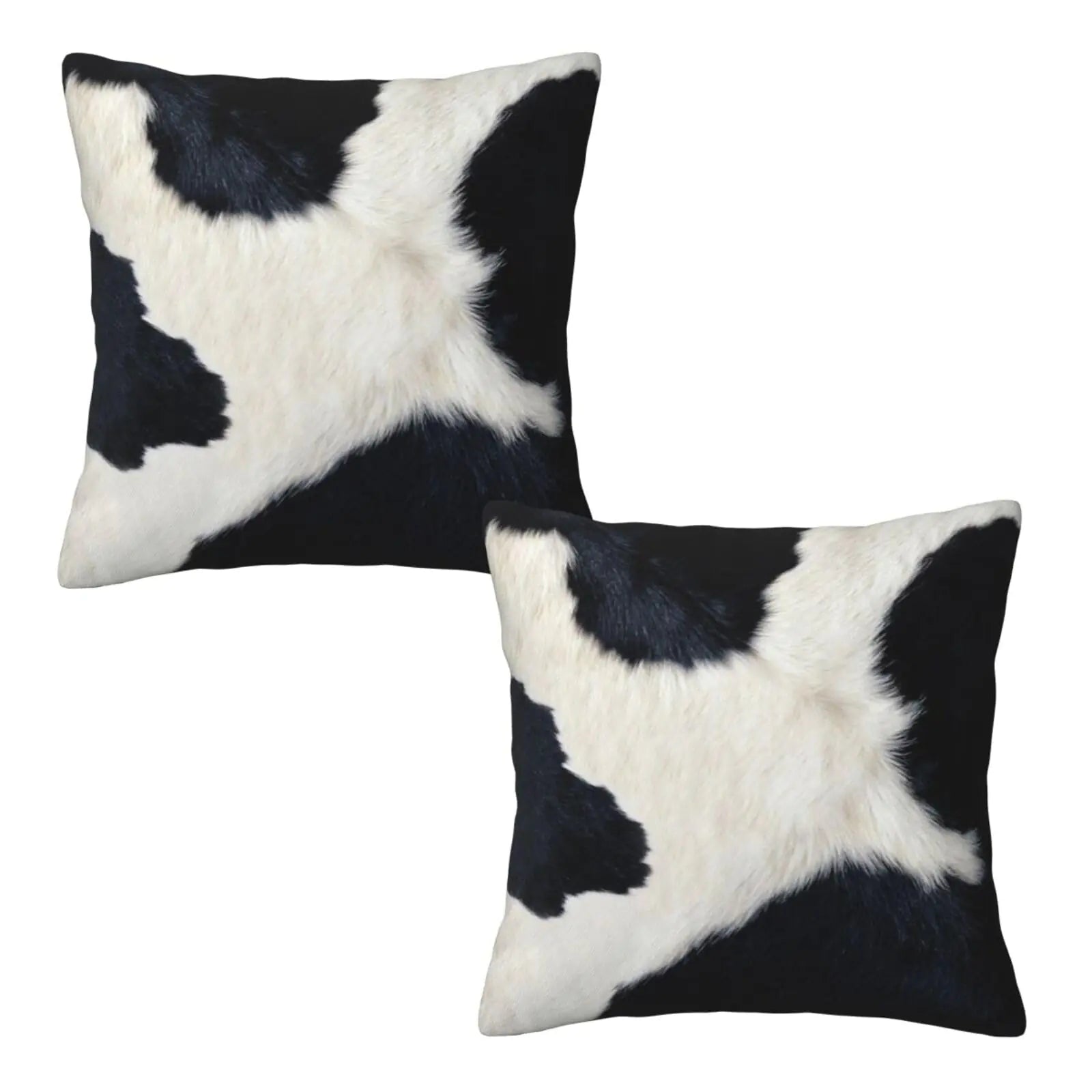 Pillow Covers 20x20" Western Cow Print Black and White 2-pc