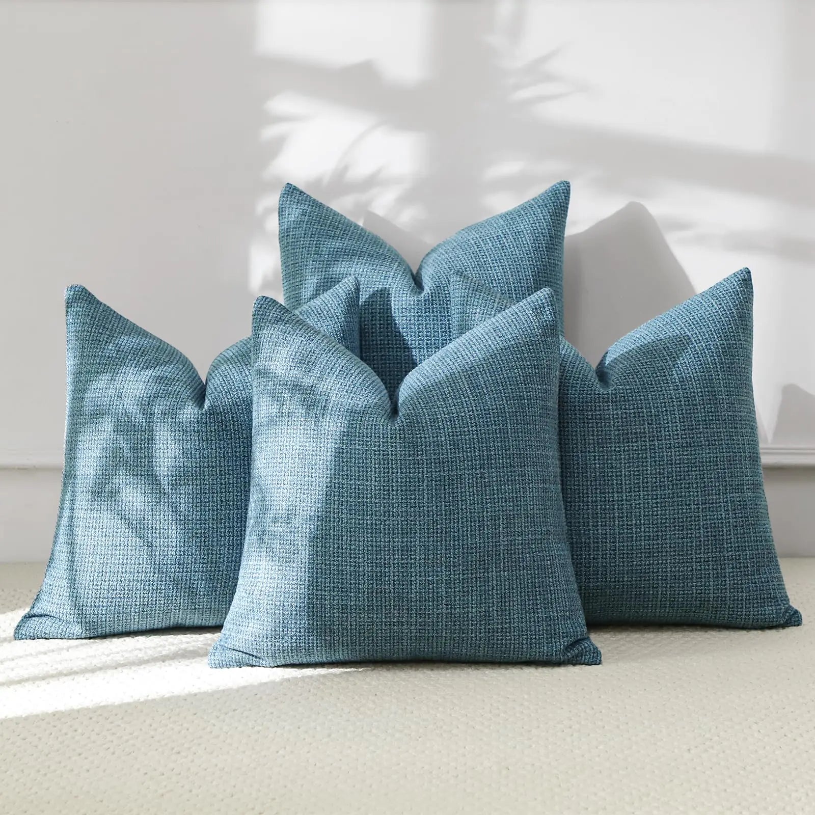 Throw Pillow Covers 18x18" Set of 4 Dusty Blue Linen