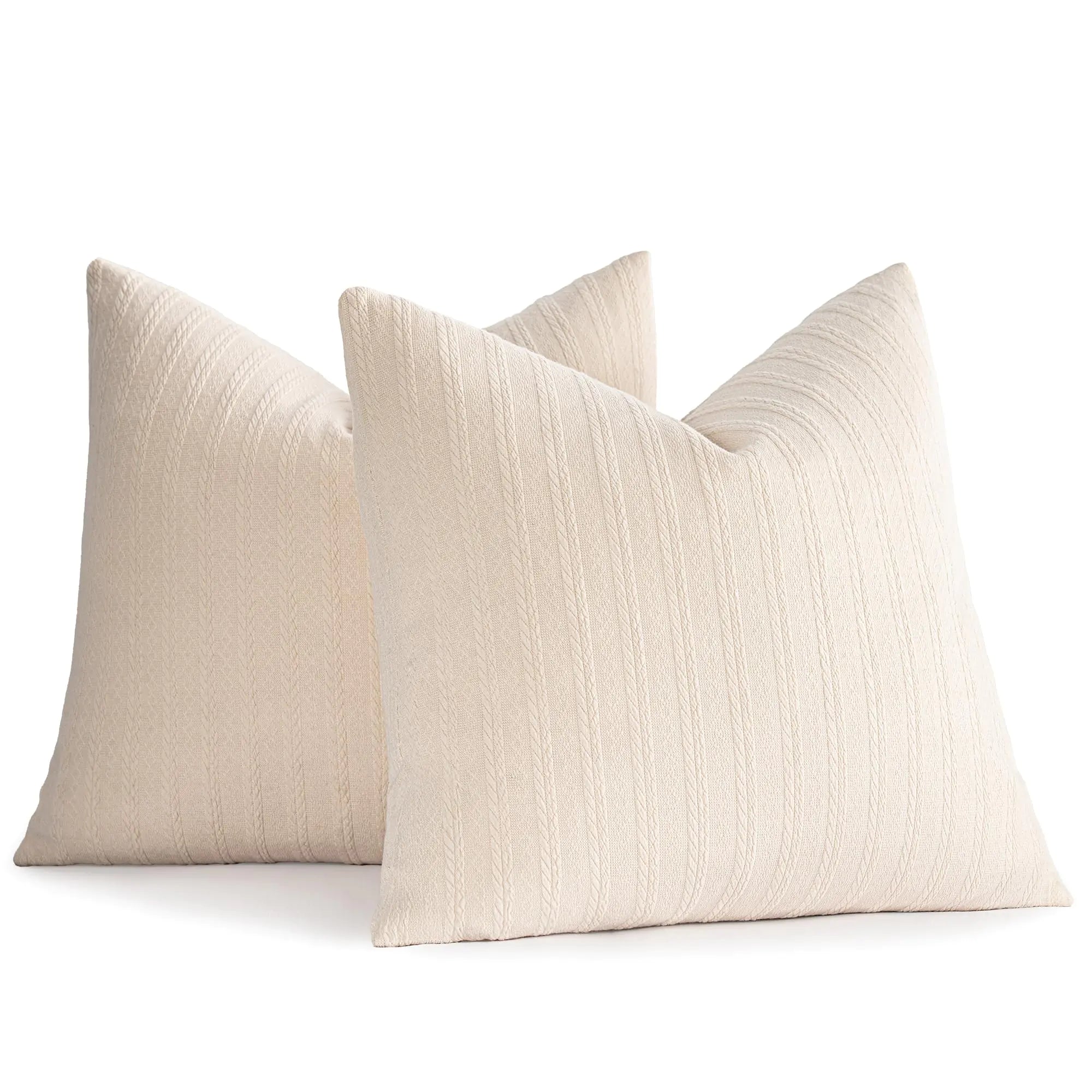 Throw Pillow Covers 18x18" Set of 2, Soft Knitted Pattern