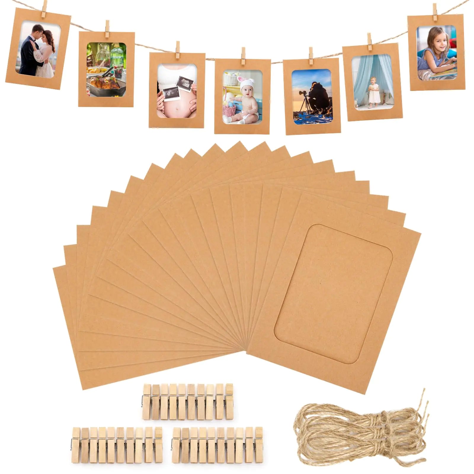 KraftyClip Photo Frame Kit 4x6 - 30 Pcs