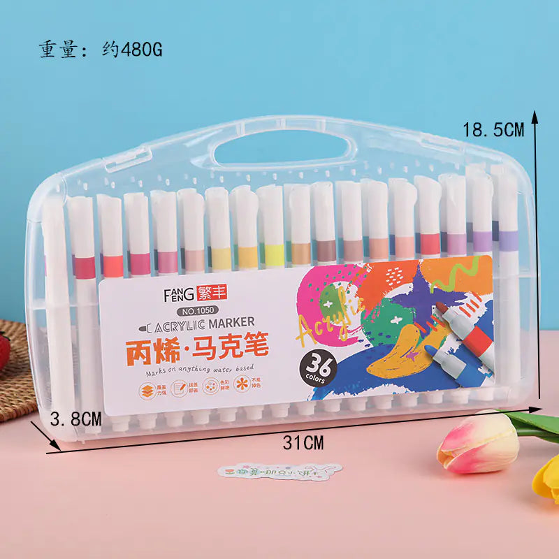 Double-Head Water-Based Markers for Students (24/48 Colors)
