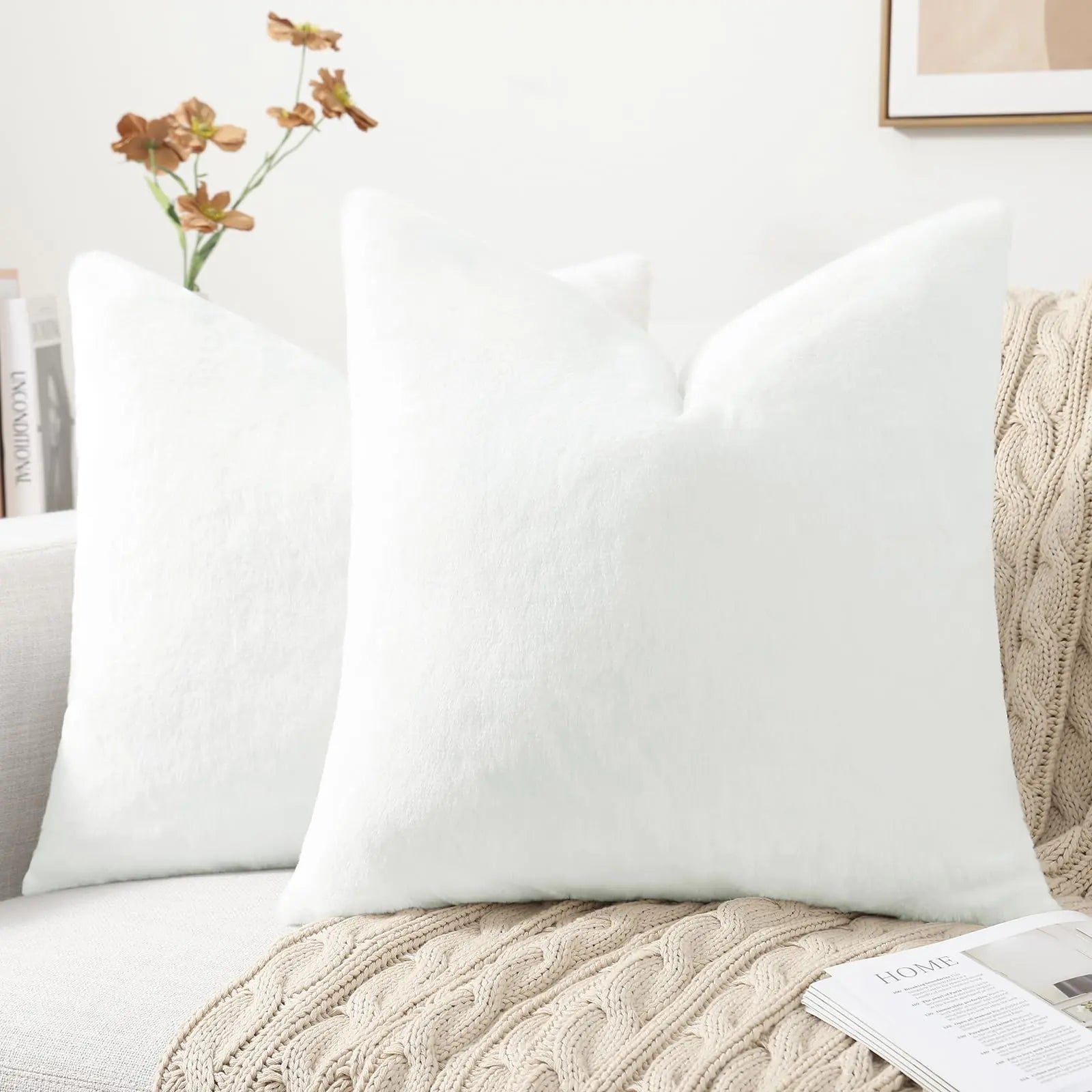 Luxe Fur 16x16 Pillow Covers Set of 2