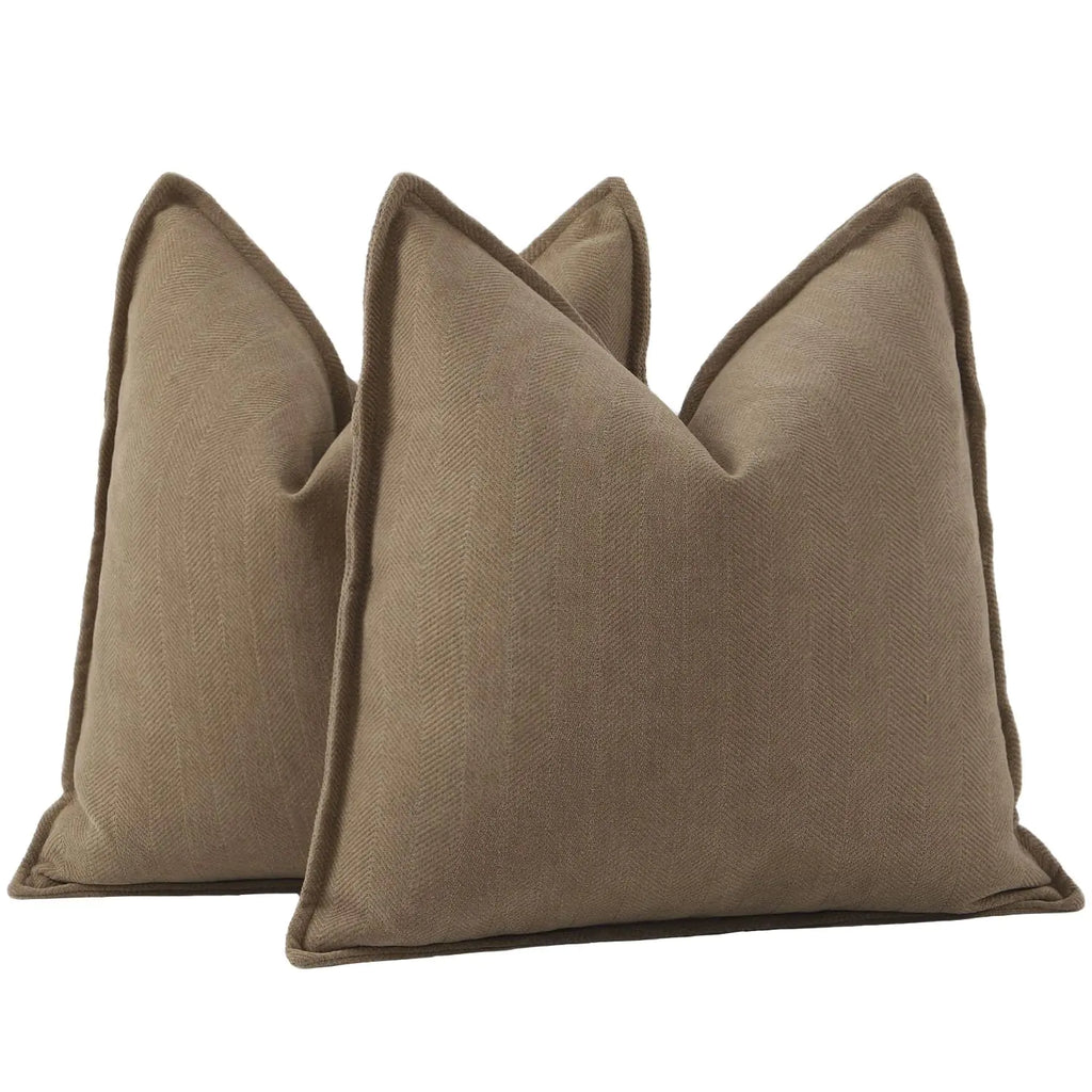 Textured Chenille Throw Pillow Covers 26x26" Set of 2