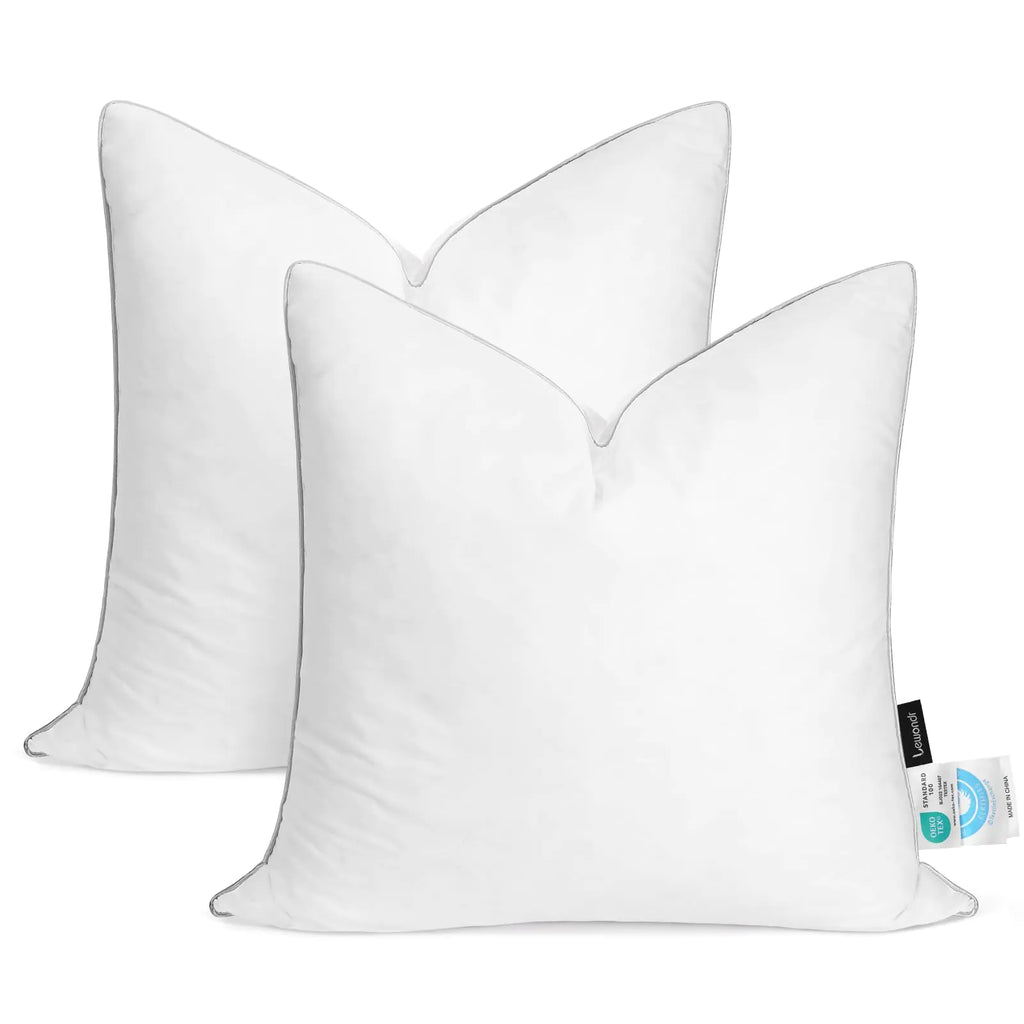 Lewondr Deluxe 22x22 Soft Down Pillow Inserts - 2 Pack
