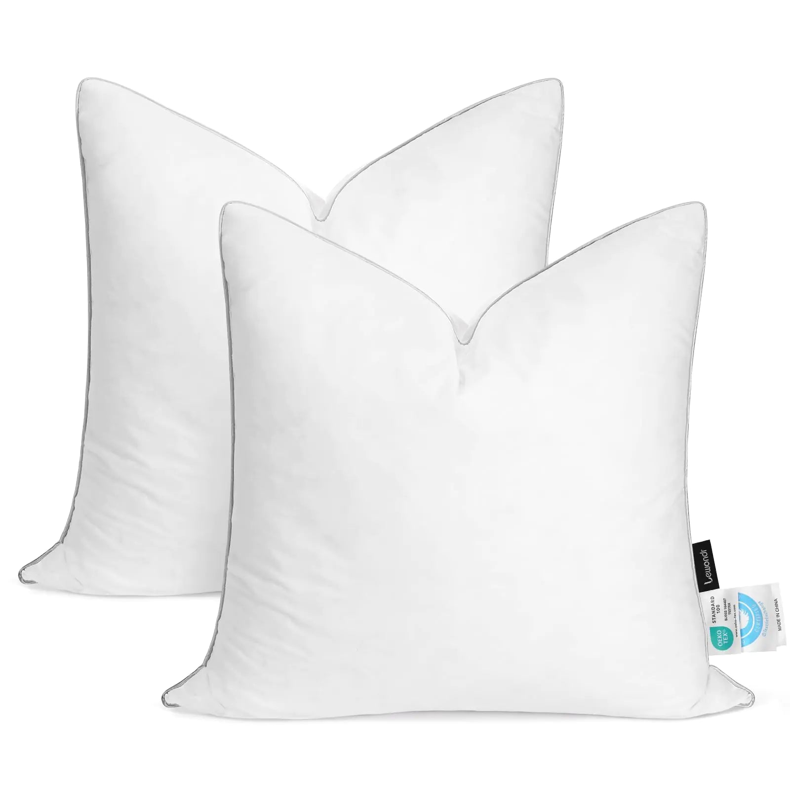 Lewondr Deluxe 22x22 Soft Down Pillow Inserts - 2 Pack