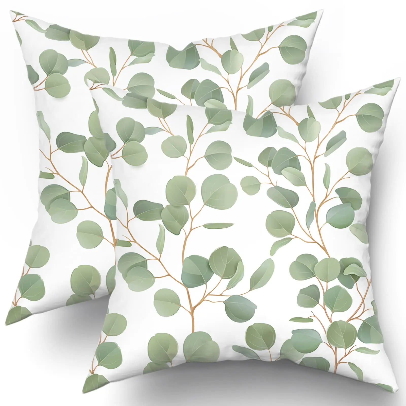 Green Leaf Pillow Covers  18x18  Set of 2
