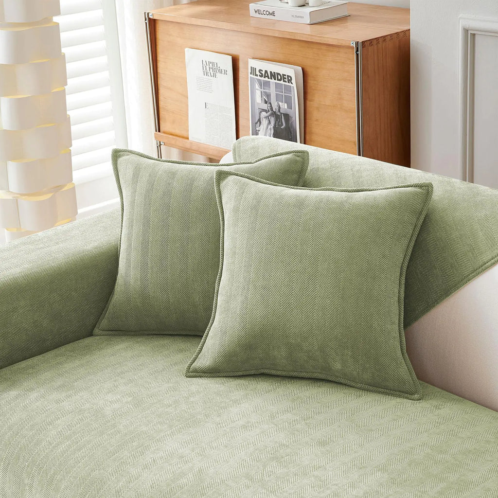 Sage Elegance 24x24 Chenille Pillow Covers