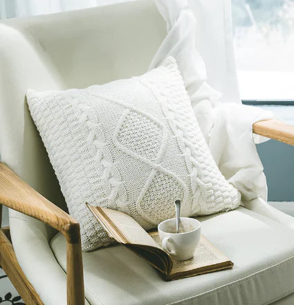 Pillow Cover, 18x18", Soft Knitted Design, 1-pc